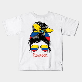 Ecuadorian Girl, Ecuadorian girlfriend, Ecuador Messy bun, Ecuatoriana Kids T-Shirt